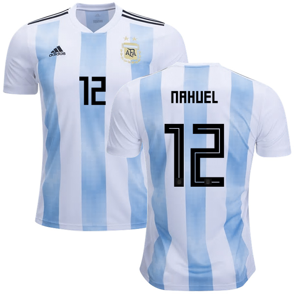 Argentina #12 Nahuel Home Kid Soccer Country Jersey